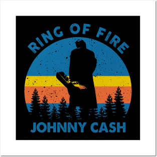 Retro Ring of Fire Country Music Posters and Art